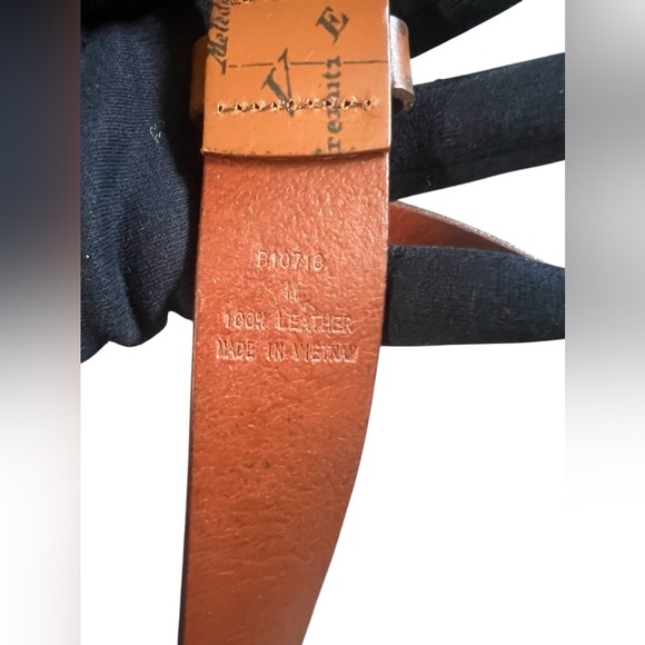 PATRICIA NASH Signature Map Vietri Leather Belt Riot Rust Brown - Picture 4 of 7